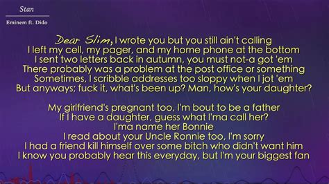 Stan Eminem Lyrics