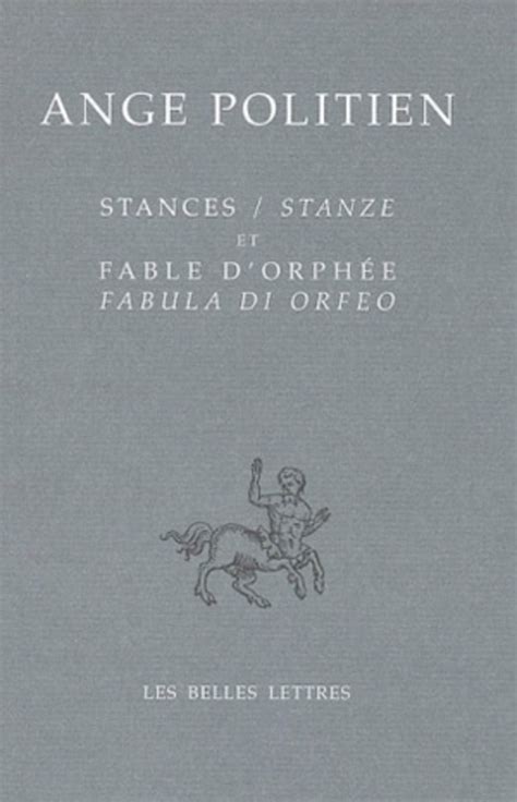Full Download Stances Stanze Et Fable Dorph E Fabula Di Orfeo 