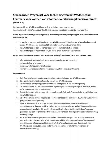 standaard vragenlijst