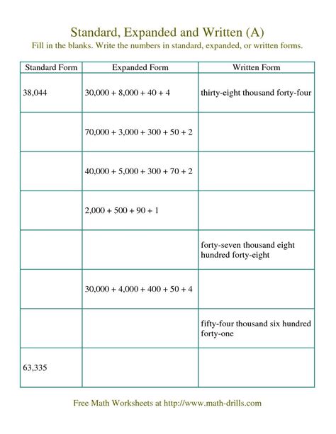Standard And Expanded Word Form Worksheets Math Worksheets Word Form Math Worksheets - Word Form Math Worksheets