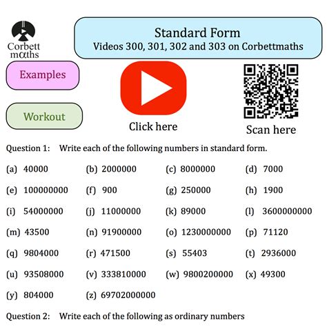 Standard Form Practice Questions Corbettmaths Scientific Notation And Standard Form Worksheet - Scientific Notation And Standard Form Worksheet