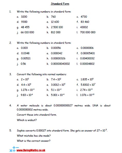 Standard Form Worksheet Pdf And Answer Key 31 Standard Form Math Worksheets - Standard Form Math Worksheets