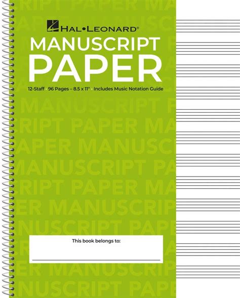 Standard Wire Bound Manuscript Paper Green Cover