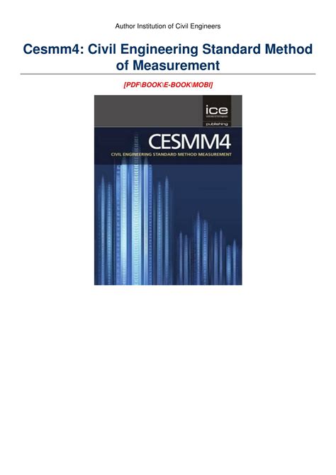 Download Standard Method Of Measurement Civil Engineers Cesmm4 