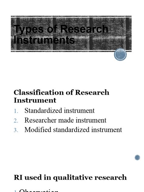 Standardized Instruments In Research