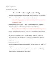 Standards Focus Exploring Expository Writing Answers