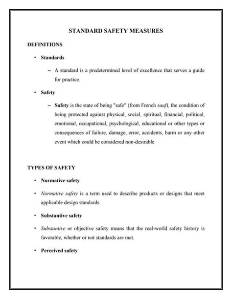 standardsafetymeasures 130302200750 phpapp02 pdf