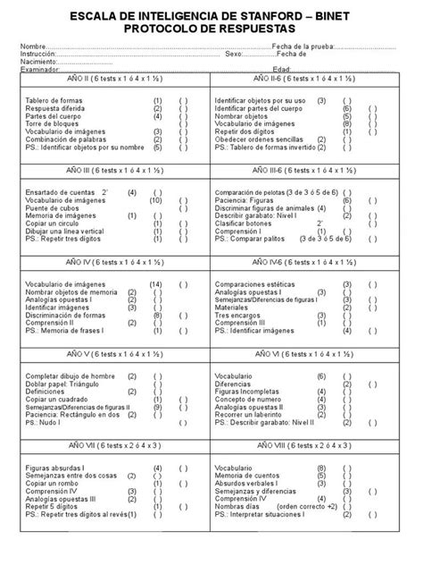 Read Online Stanford Binet Test Paper 