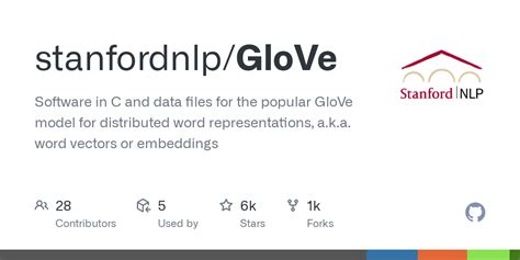 stanfordnlp/GloVe: GloVe model for distributed word representation - Github