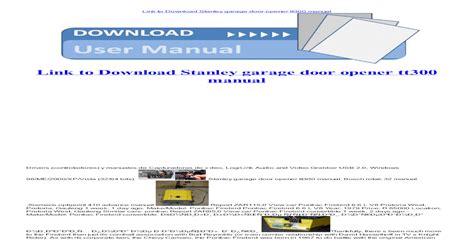 Download Stanley Tt300 Garage Door Manual 