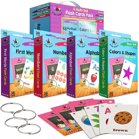 Star Right Flash Cards Set Of 4 Step Pre K Flash Cards - Pre K Flash Cards