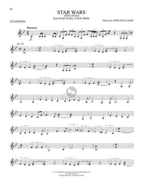 Star Wars Main Theme Pop Sheet Music