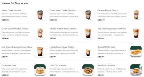 Starbucks Menu Precios
