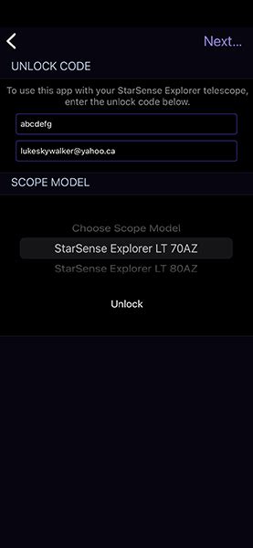 starsense unlock code free