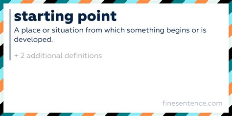 starting point definition