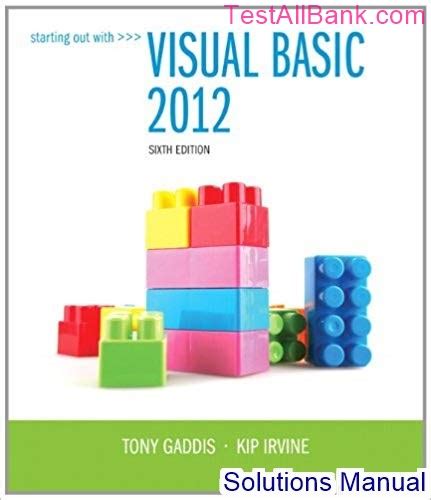 Download Starting Out With Visual Basic 2012 Solutions 