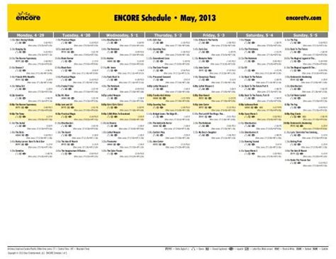 Starz Encore Schedule