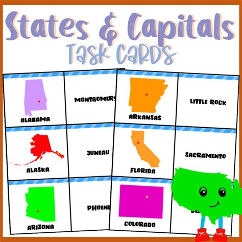 State Capitals Flash Cards Printable Printable Card Free 50 States And Capitals Flash Cards - 50 States And Capitals Flash Cards