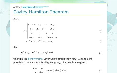 State Cayley Hamilton Theorem