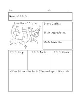 State Fact Sheet Teaching Resources State Facts Worksheet - State Facts Worksheet
