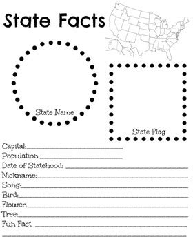 State Facts Worksheet   50 States Fact Sheets Templates For All 50 - State Facts Worksheet