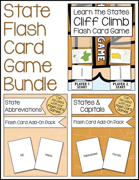 State Flash Card Game Bundle Warm Hearts Publishing 50 States And Capitals Flash Cards - 50 States And Capitals Flash Cards