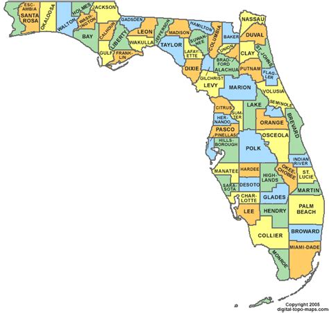 state of florida county map