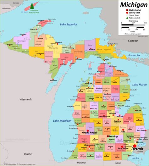 state of michigan map