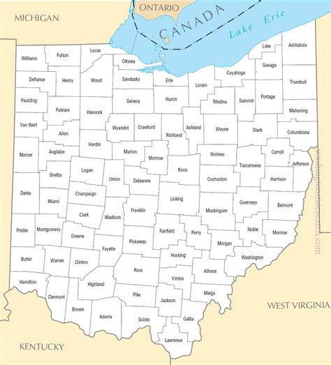 state of ohio county map