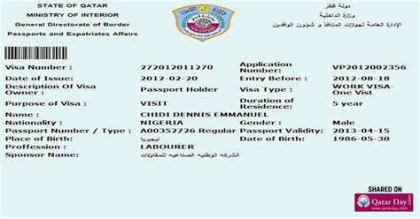 state of qatar visa for social security