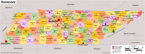 state of tennessee map