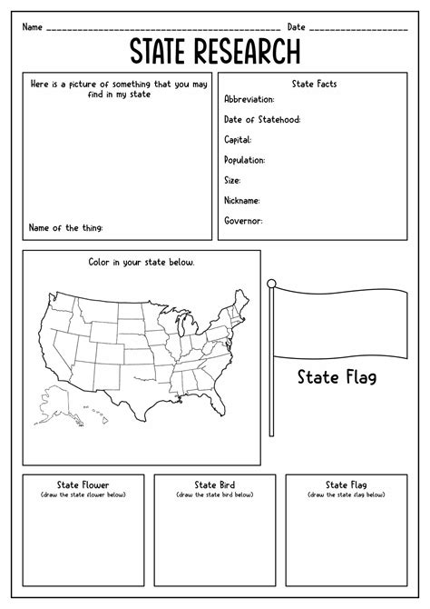 State Report Research Project Templates For All 50 State Research Worksheet - State Research Worksheet