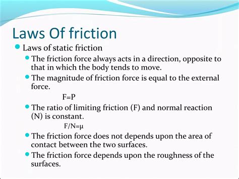 State The Laws Of Static Friction