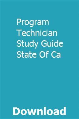 Read State Exam For Program Technician Study Guide 