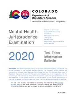 Read Online State Of Colorado Mental Health Jurisprudence 