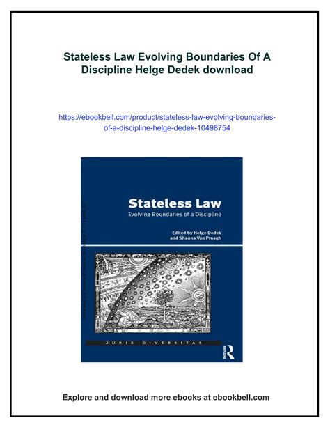 Stateless Law Evolving Boundaries Of A Discipline