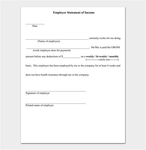 statement of earnings example letter