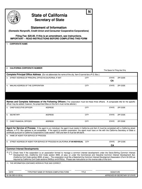 statement of information california
