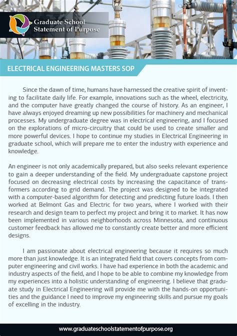 Statement Of Purpose Electrical Engineering