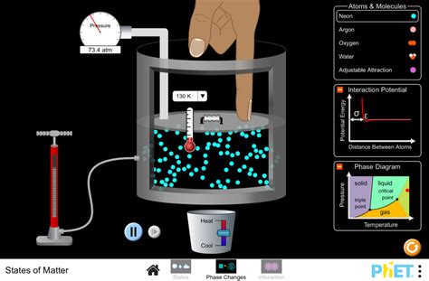 States Of Matter Atomic Bonding Phet Interactive Simulations Solid Liquid Gas Science Experiment - Solid Liquid Gas Science Experiment