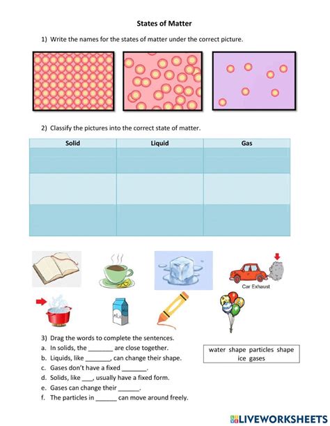 States Of Matter Interactive Exercise For Grade 3 States Of Matter Worksheet 3rd Grade - States Of Matter Worksheet 3rd Grade