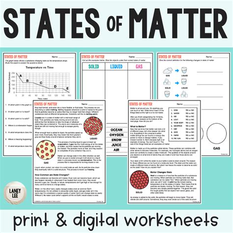 States Of Matter Worksheet Laney Lee States Of Matter Worksheet Middle School - States Of Matter Worksheet Middle School