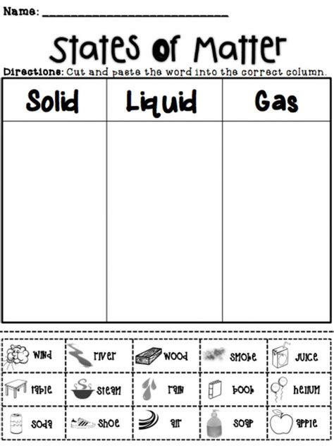 States Of Matter Worksheets Middle School Properties Of States Of Matter Middle School Worksheet - States Of Matter Middle School Worksheet