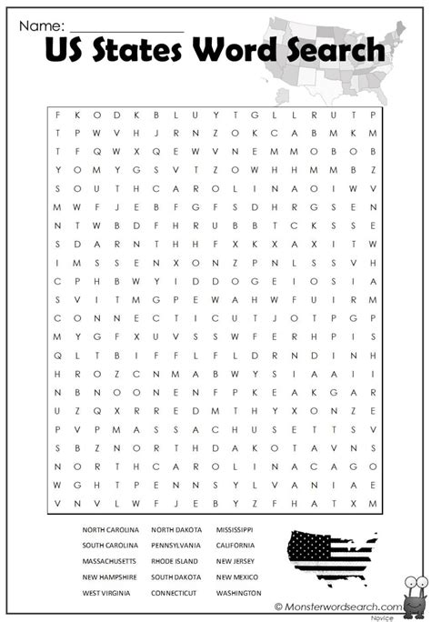 States Word Search Free Word Searches Find The States Word Search - Find The States Word Search