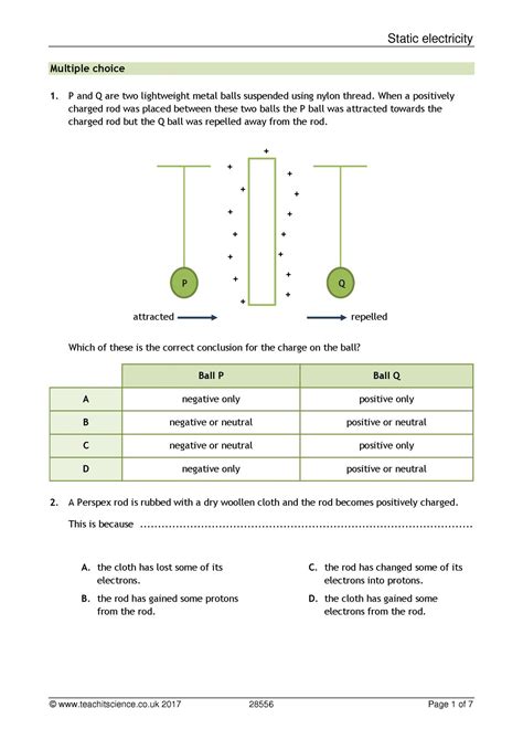 Static Electricity Review Answers The Physics Classroom Charging By Friction Worksheet Answers - Charging By Friction Worksheet Answers