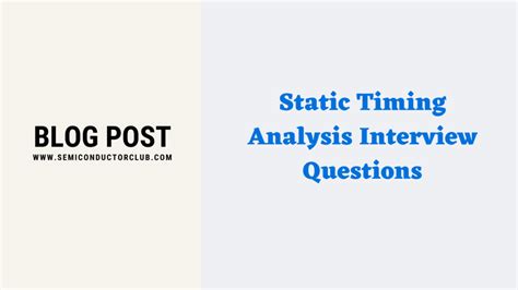Static Timing Analysis Interview Questions