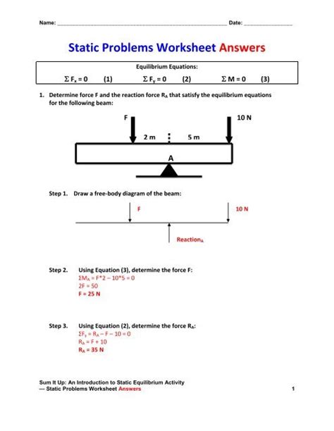 Download Static Problems Worksheet Answers Teachengineering 