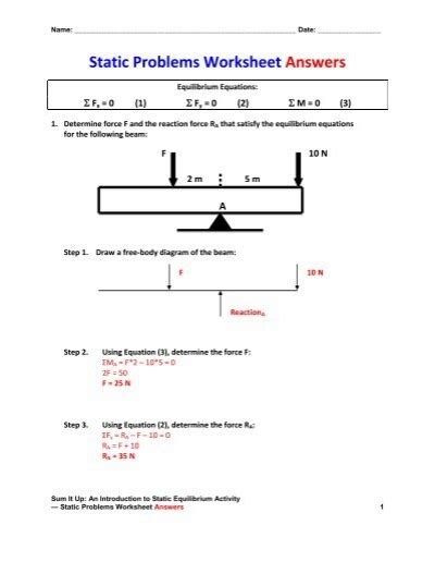 Download Static Problems Worksheet Answers Teachengineering 