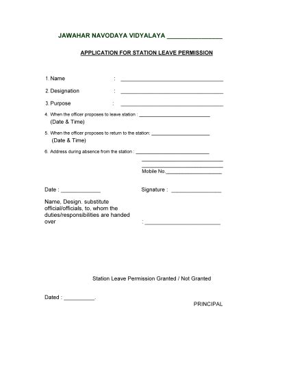 Station Leave Application