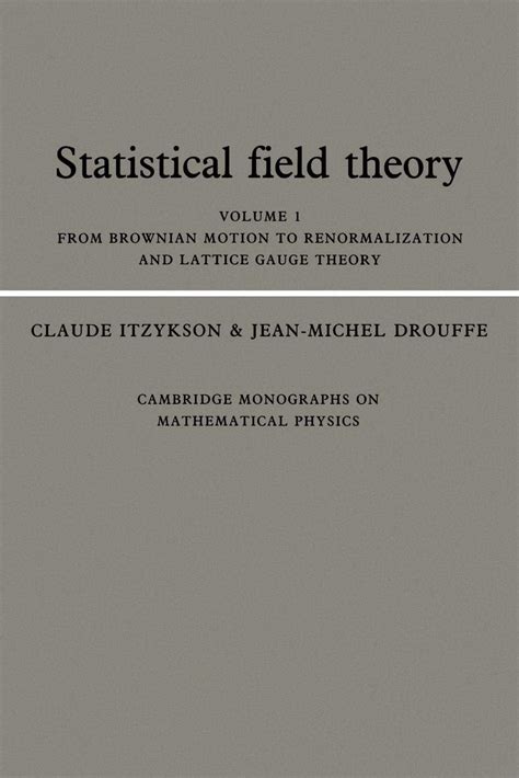 Statistical Field Theory Volume 1 From Brownian Motion To Renormalization And Lattice Gauge Theory Cambridge Monographs On Mathematical Physics